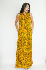 Dress Dom - Leo Print Mustard (Matching Mask included)