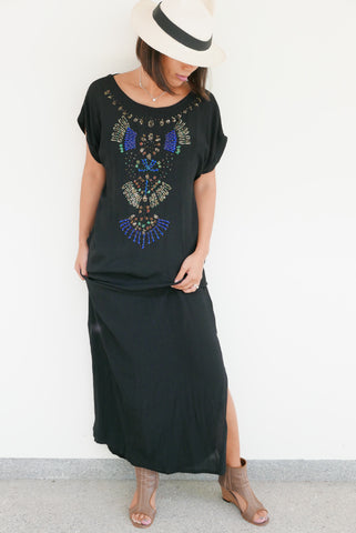 Dress Lila Embroidery -Black