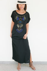 Dress Lila Embroidery -Black