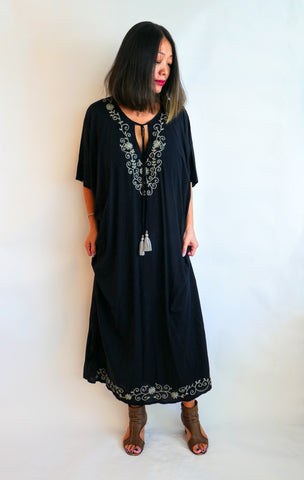 Dress Esta - Black & Silver Embroidery
