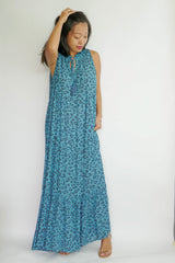 Dress Dom - Leo Print Blue (Matching Mask Included)