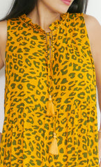 Dress Dom - Leo Print Mustard (Matching Mask included)