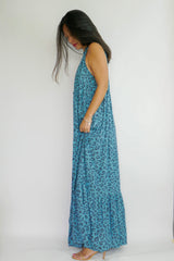 Dress Dom - Leo Print Blue (Matching Mask Included)