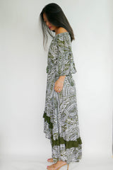 Dress Flora - Olive (Matching Mask Included)