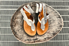 Snakeskin Sandals - White