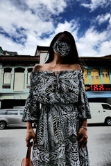 Dress Flora - Olive (Matching Mask Included)