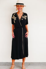 Vera Wrap Dress - Smoky Black