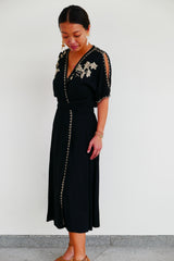 Vera Wrap Dress - Smoky Black