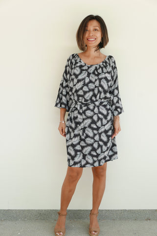 Dress Jade  - Fern Leaf Black