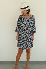 Dress Jade  - Fern Leaf Black
