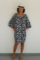 Dress Jade  - Fern Leaf Black