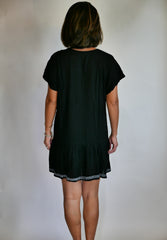 Dress Carmel - Black With Beads
