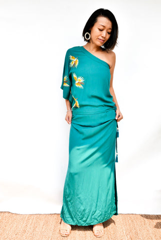 One-Shoulder Dress Hera - Jade Green