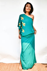 One-Shoulder Dress Hera - Jade Green