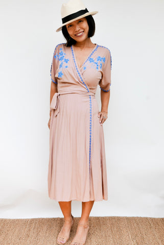 Vera Wrap Dress - Dusty Pink