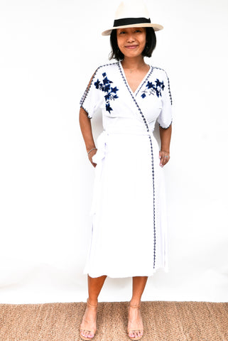 Vera Wrap Dress - White