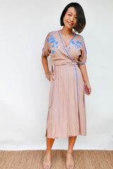 Vera Wrap Dress - Dusty Pink
